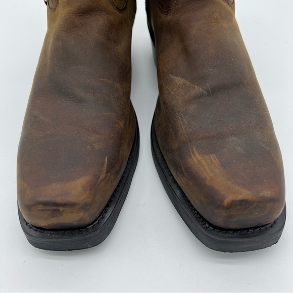 Old West Distressed Brown Leather Men's Boots - Picture 5 of 9